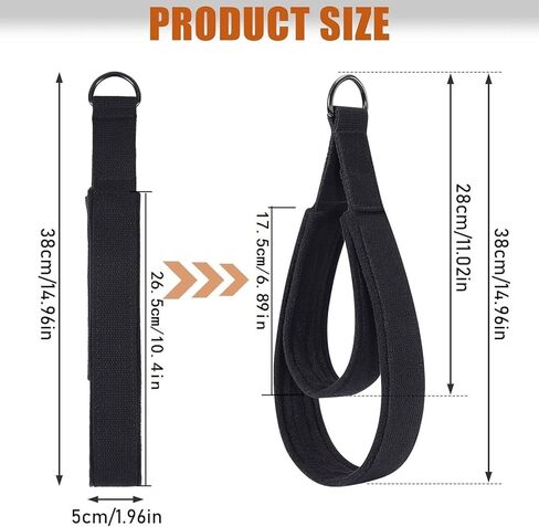 Pilates Straps Foot and Hand Straps 38x5cm (15x2 inch) Double Loops Workout Accessories for Reformer Gym Exercise Stretching in Kuwait