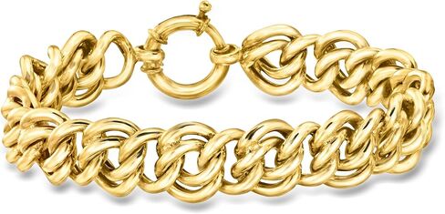 Ross-Simons 18kt Gold Over Sterling Double-Curb Link Bracelet in Saudi Arabia