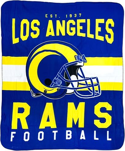 غطاء صوف مطبوع من Northwest NFL Los Angeles Rams NFL Singular مقاس 50 بوصة × 60 بوصة، 50 بوصة × 60، متعدد، (24985) in Kuwait