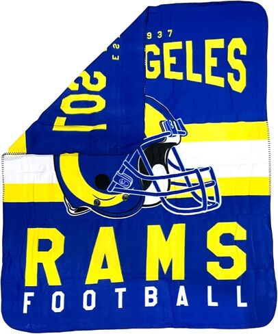 غطاء صوف مطبوع من Northwest NFL Los Angeles Rams NFL Singular مقاس 50 بوصة × 60 بوصة، 50 بوصة × 60، متعدد، (24985) in Kuwait