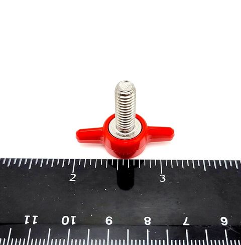 M6 x 16mm لقط الإبهام برغي T البراغي مع فراشة حمراء المحملة الجناح مقبض 4 حزمة in Kuwait