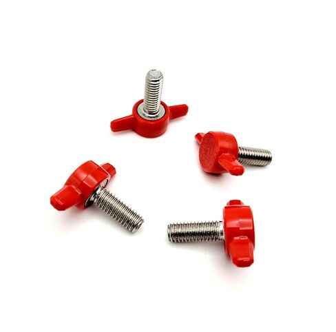 M6 x 16mm لقط الإبهام برغي T البراغي مع فراشة حمراء المحملة الجناح مقبض 4 حزمة in Kuwait