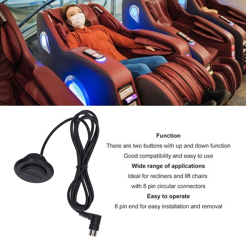 Universal Lift Chair Hand Control Remote 2 Button Power Recliner Controller for Okin Limoss Dewert Chairs Compact Size in Kuwait