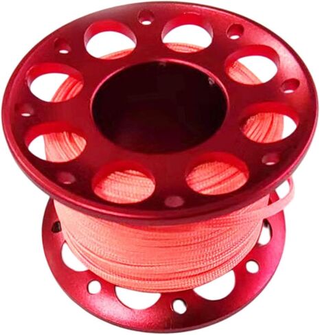 SM SunniMix Scuba Diving Reel Finger Spool Aluminum Alloy with Braided Nylon Line for Underwater Activities, Red in Saudi Arabia