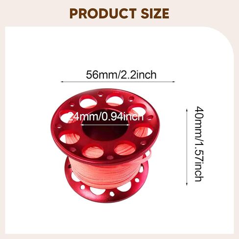 SM SunniMix Scuba Diving Reel Finger Spool Aluminum Alloy with Braided Nylon Line for Underwater Activities, Red in Saudi Arabia