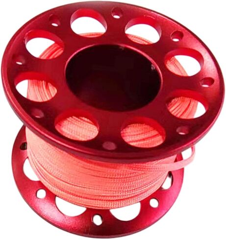 SM SunniMix Scuba Diving Reel Finger Spool Aluminum Alloy with Braided Nylon Line for Underwater Activities, Red in Saudi Arabia
