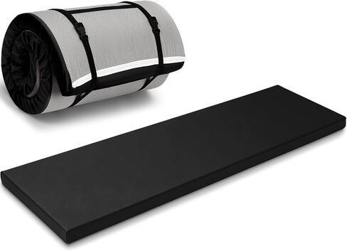 Lyrow 2 Inch 72"x24" Thick Foldable Yoga Mat with Carry Strap, Non-slip Portable Foam Gym Mat for Yoga, Pilates and Stretching in Kuwait