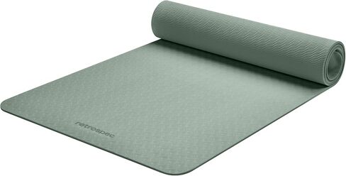 Retrospec Zuma Yoga Mat 6mm Thick Non-Slip TPE Exercise Mat | Cushioned Workout Mat for Yoga Pilates and Home Stretching | 72 x 24 with Carrying Strap in Kuwait