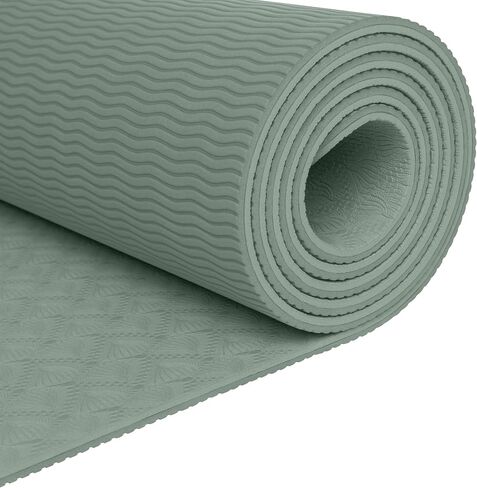 Retrospec Zuma Yoga Mat 6mm Thick Non-Slip TPE Exercise Mat | Cushioned Workout Mat for Yoga Pilates and Home Stretching | 72 x 24 with Carrying Strap in Kuwait