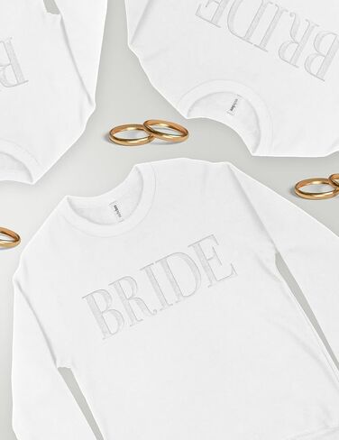 Bride Sweatshirt - Engagement Gift - Bride Sweatshirts For Women - Bride Crewneck Sweatshirt - Wedding Gift (US, Alpha, 3X-Large, Regular, Regular, White) in Kuwait