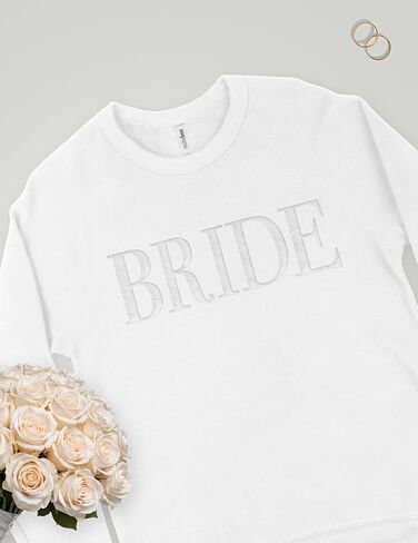 Bride Sweatshirt - Engagement Gift - Bride Sweatshirts For Women - Bride Crewneck Sweatshirt - Wedding Gift (US, Alpha, 3X-Large, Regular, Regular, White) in Kuwait