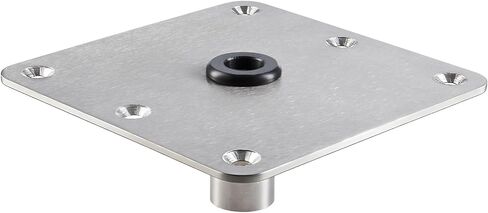 Stainless Steel Marine Base,Heavy-Duty Boat Seat Mounting Plate,7" x 7" Non-Threaded Pedestal Base,Fits 3/4" Pin Sockets,Suitable for Most Marine Fishing Applications(Brushed Nickel 1 Pack, 7" x 7") in Kuwait