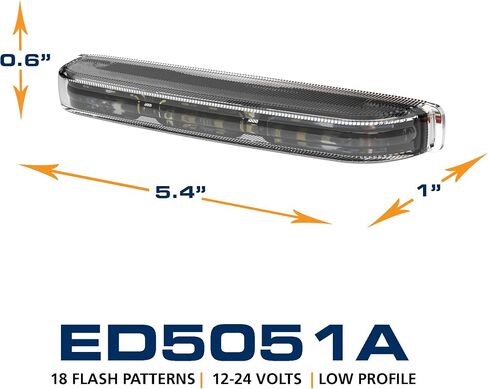 ECCO ED5051A LED مصابيح LED كهرمانية عالية الكثافة اتجاهية مزدوجة اللون 0.7 أمبير 12 فولت 24 فولت 18 نمط فلاش تحذير ضوء تحذير أضواء البناء للشاحنات على الطرق الوعرة المركبات التجارية، ضمان لمدة 5 سنوات in Kuwait