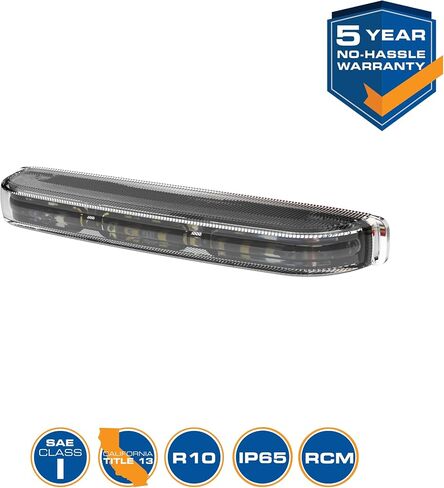 ECCO ED5051A LED مصابيح LED كهرمانية عالية الكثافة اتجاهية مزدوجة اللون 0.7 أمبير 12 فولت 24 فولت 18 نمط فلاش تحذير ضوء تحذير أضواء البناء للشاحنات على الطرق الوعرة المركبات التجارية، ضمان لمدة 5 سنوات in Kuwait