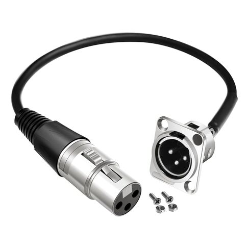 for XLR Panel Mount [New Version 2026] XLR Plate Solderless 3 Pin Patch Bay Cable for Audio Equipment Mixers Studio Box Connector Studio Wall Plate Solderless With installation Screws Nuts (M to F) in Kuwait