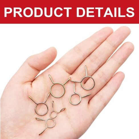 120Pcs Zinc Plated Spring Hose Clamps Set, 9 Sizes Pipe Hose Fastening Clips for Water Tubing in Kuwait