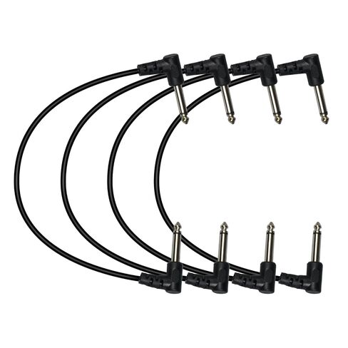 1-Pack 12" Guitar Patch Cables – Right-Angle ¼ TS, Free Flat Pedal Board Cords, Black (1, 12, Inches) in Kuwait