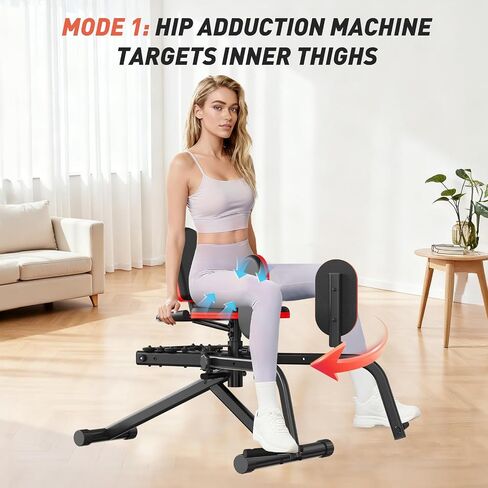 ERGOLIFE Hip Abductor Adductor Machine for Home Gym, 2 in 1 Inner and Outer Thigh Machine, 6-Level Resistance Leg & Glute Workout Equipment, Compact Booty Builder with Plush Padding 440 lbs Capacity in Kuwait