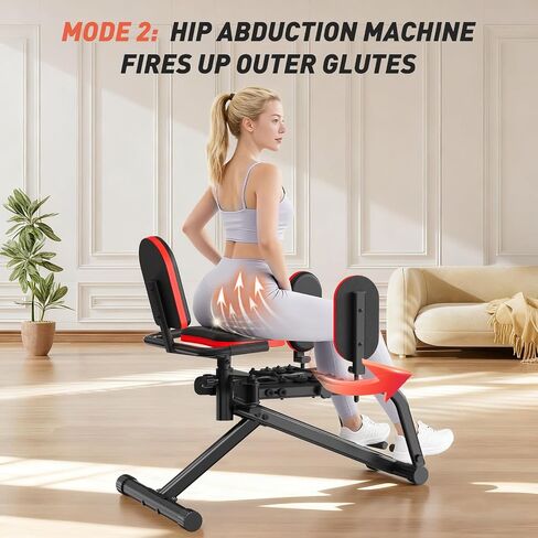 ERGOLIFE Hip Abductor Adductor Machine for Home Gym, 2 in 1 Inner and Outer Thigh Machine, 6-Level Resistance Leg & Glute Workout Equipment, Compact Booty Builder with Plush Padding 440 lbs Capacity in Kuwait