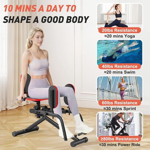 ERGOLIFE Hip Abductor Adductor Machine for Home Gym, 2 in 1 Inner and Outer Thigh Machine, 6-Level Resistance Leg & Glute Workout Equipment, Compact Booty Builder with Plush Padding 440 lbs Capacity in Kuwait