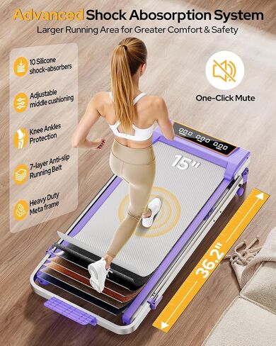 Walking Pad Treadmill with 12% Incline & Adjustable Height, 4 in 1 Folding Under Desk Treadmill, Upgraded 3.5HP Walking Pad with Handle Bar, Electric Portable Treadmills for Home 350LBS, LED Display in Kuwait