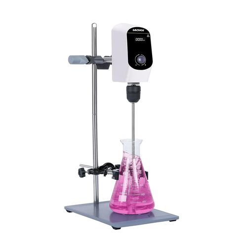 Electric Overhead Stirrer Mixer 100-2000RPM Max.20L(H₂O) LCD Display Digital Overhead Stirrer Mixer 10000mPas Powerful Lab Stirrers Mixer with Stirring Rod and Stand(Max.20L H₂O) in Kuwait