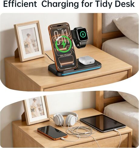 3 in 1 Charging Station Wireless Charger (Black) in Saudi Arabia