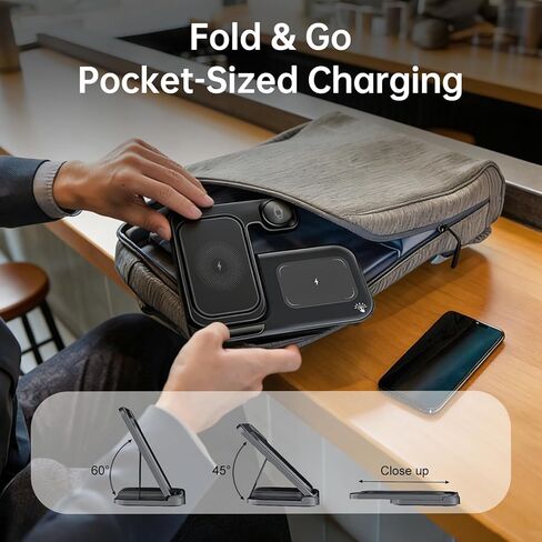 3 in 1 Charging Station Wireless Charger (Black) in Saudi Arabia