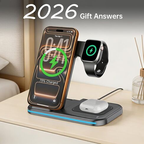 3 in 1 Charging Station Wireless Charger (Black) in Saudi Arabia