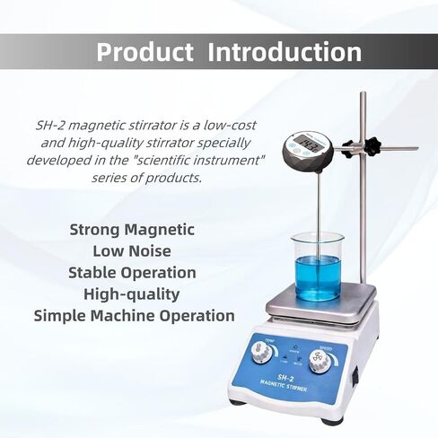 SYLPHID SH-2 Magnetic Stirrer Hot Plate, 536°F/280℃ Max Lab Hotplate Mixer with 2600 RPM Stir Plate, Includes Electronic Probe Thermometer, Fuse, Stir Bar,Support Stand&a Pair of Nitrile Gloves in Kuwait