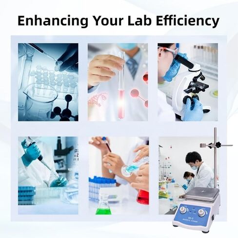 SYLPHID SH-2 Magnetic Stirrer Hot Plate, 536°F/280℃ Max Lab Hotplate Mixer with 2600 RPM Stir Plate, Includes Electronic Probe Thermometer, Fuse, Stir Bar,Support Stand&a Pair of Nitrile Gloves in Kuwait