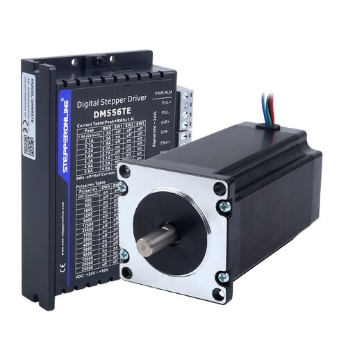 STEPPERONLINE 1 محور السائر CNC Kit 3.00Nm (424.83oz.in) 8 مم قطر 5.0A 100 مم طول Nema 23 محرك متدرج وسائق 1.8-5.6A 24-50VDC DM556TE in Kuwait