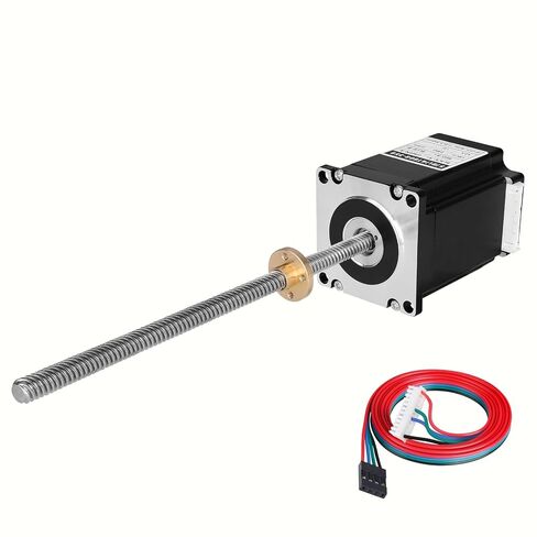 Nema 23 Stepper Motor TR8x8 300mm with T8 Lead Screw 57x76mm 1.8Nm | 57 Step Motor 254.9oz·in 1.8°‌ 4.2A 0.65Ω Bipolar 2 Phase High Torque 4-Wire Cable 1M for 88D Printer DIY Robot CNC Machine in Kuwait