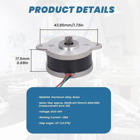 Topyond Pancake Nema 14 Stepper Motor مع كابل تمديد، Nema14 Φ36.4mm*17.5mm Extruder Stepper Motor، متوافق مع Orbitor/Sherpa Extruders in Kuwait