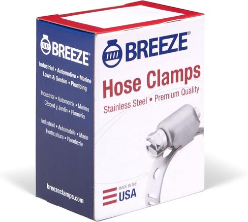 مشبك خرطوم مصغر من الفولاذ المقاوم للصدأ من Breeze، محرك دودي، مقاس SAE 10، نطاق قطر 9/16 بوصة إلى 1-1/16 بوصة، عرض النطاق 5/16 بوصة (عبوة من 10) in Kuwait