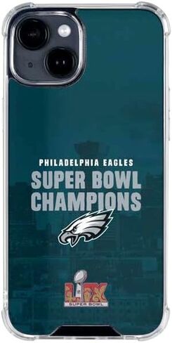 حافظة هاتف Skinit الشفافة متوافقة مع iPhone 15 - تصميم شعار NFL Philadelphia Eagles Retro مرخص رسميًا in Kuwait