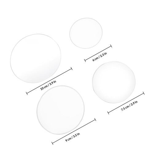 ULTECHNOVO 4pcs Thickened Heat Resistant Watch Glass Set 60mm 75mm 90mm 100mm Laboratory Beaker Covers Chemistry Glass Equipment for School and College Labs in Kuwait