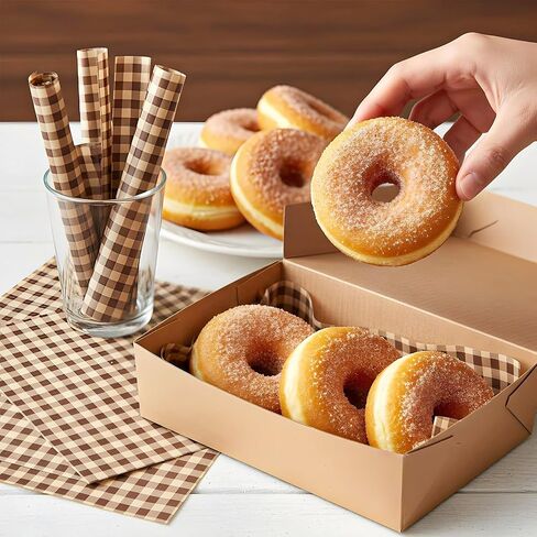 100Pcs Wax Paper Sheets for Food 8.6 x 8.6 In Checkered Deli Paper Sheets Greaseproof Sandiwch Wrapping Papers Elegant Basket Liners for Parties, Picnics, and Outdoors in Kuwait