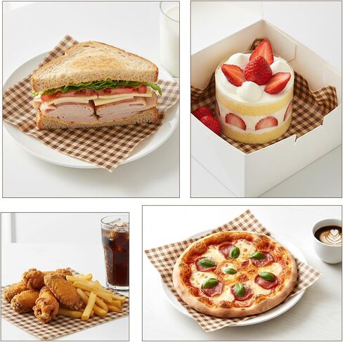 100Pcs Wax Paper Sheets for Food 8.6 x 8.6 In Checkered Deli Paper Sheets Greaseproof Sandiwch Wrapping Papers Elegant Basket Liners for Parties, Picnics, and Outdoors in Kuwait