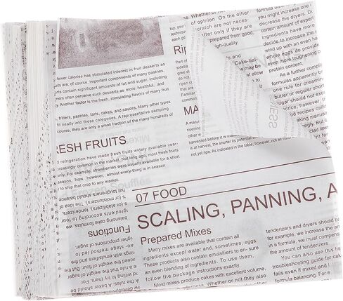 HARFINGTON 200pcs Wax Paper Sheets Square Sheets 6" x 6" Old Newspaper Style Food Wrapping Paper for Sandwich Baking Paper Liners Picnic Basket Bread Hamburger Wrap Kitchen, White in Kuwait