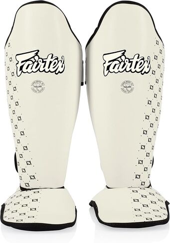 Fairtex BGV1 16 أونصة قفاز أبيض + Fairtex Muay Thai Handwrap أسود 180 بوصة + SP5 أبيض متوسط ​​واقي الساق in Kuwait