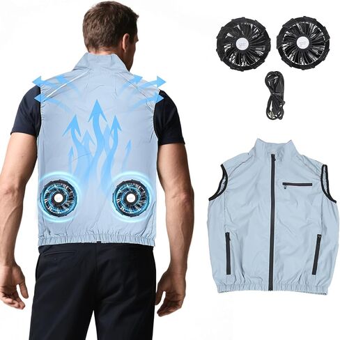 Cooling Fan Vest for Men Women, Wearable Air ConditionerJacket Clothing, 3 Speeds Work Cool 13 Hrs for Fishing Sport in Kuwait