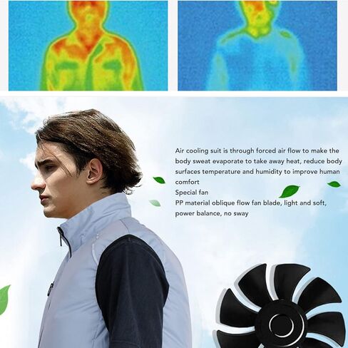 Cooling Fan Vest for Men Women, Wearable Air ConditionerJacket Clothing, 3 Speeds Work Cool 13 Hrs for Fishing Sport in Kuwait