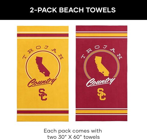 Northwest USC Trojans NCAA Homebreak Beach Towel 2 Pack 30 x 60 Inches in Kuwait