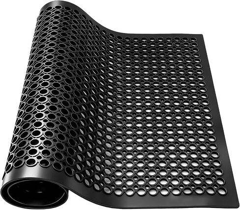 83x36x0.4in حصيرة أرضية تجارية مع فتحات تصريف أرضية مطاطية حصيرة مضادة للتعب مع دعم غير قابل للانزلاق للمطعم التجاري وبار المطبخ يستخدم المنطقة الرطبة in Kuwait