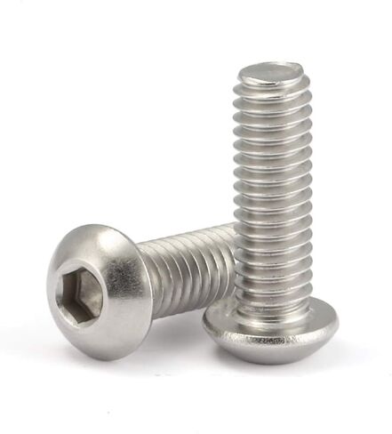 10-24 x 1/2" Button Head Socket Cap Bolts Screws, Stainless Steel 18-8 (304), Bright Finish, Full Thread, Allen Hex Drive, 100 PCS in Kuwait