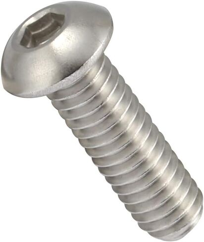 10-24 x 1/2" Button Head Socket Cap Bolts Screws, Stainless Steel 18-8 (304), Bright Finish, Full Thread, Allen Hex Drive, 100 PCS in Kuwait
