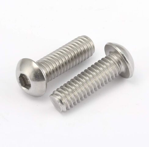10-24 x 1/2" Button Head Socket Cap Bolts Screws, Stainless Steel 18-8 (304), Bright Finish, Full Thread, Allen Hex Drive, 100 PCS in Kuwait