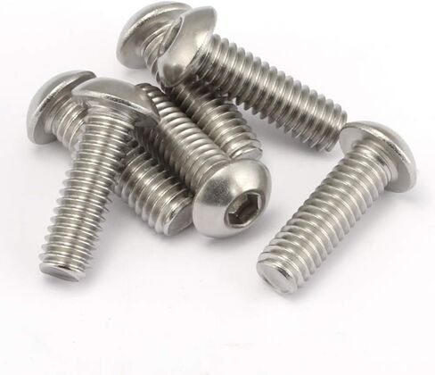 10-24 x 1/2" Button Head Socket Cap Bolts Screws, Stainless Steel 18-8 (304), Bright Finish, Full Thread, Allen Hex Drive, 100 PCS in Kuwait