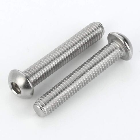 10-24 x 1/2" Button Head Socket Cap Bolts Screws, Stainless Steel 18-8 (304), Bright Finish, Full Thread, Allen Hex Drive, 100 PCS in Kuwait